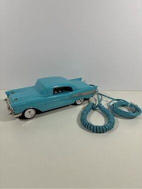 Vintage Telemania 1957 Chevy Bel Air Car Telephone Teal Aqua Blue ‘57 Chevrolet
